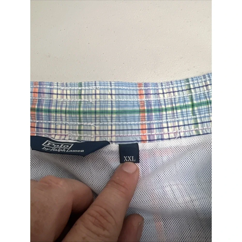 POLO Ralph Lauren Shorts Men's XXL Plaid Multicolor Swim Trunks Board Shorts 2XL